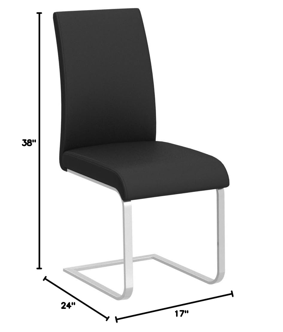 Black Faux Leather Dining Chairs Set of 2 D360725