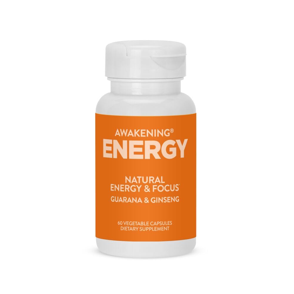 Natural Energy & Focus Supplement with Panax Ginseng, Guarana Extract & Chromium Picolinate, 60 Caps G367156
