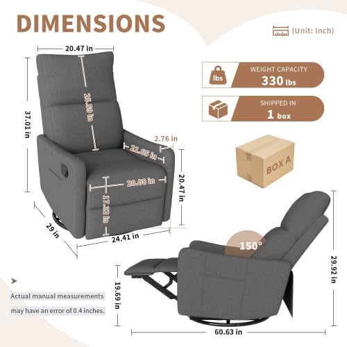 Manual Swivel Rocker Recliner Chair T507