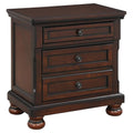 Brown Cherry 3 Drawer Wood Nightstand B746101
