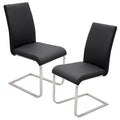Black Faux Leather Dining Chairs Set of 2 D360725