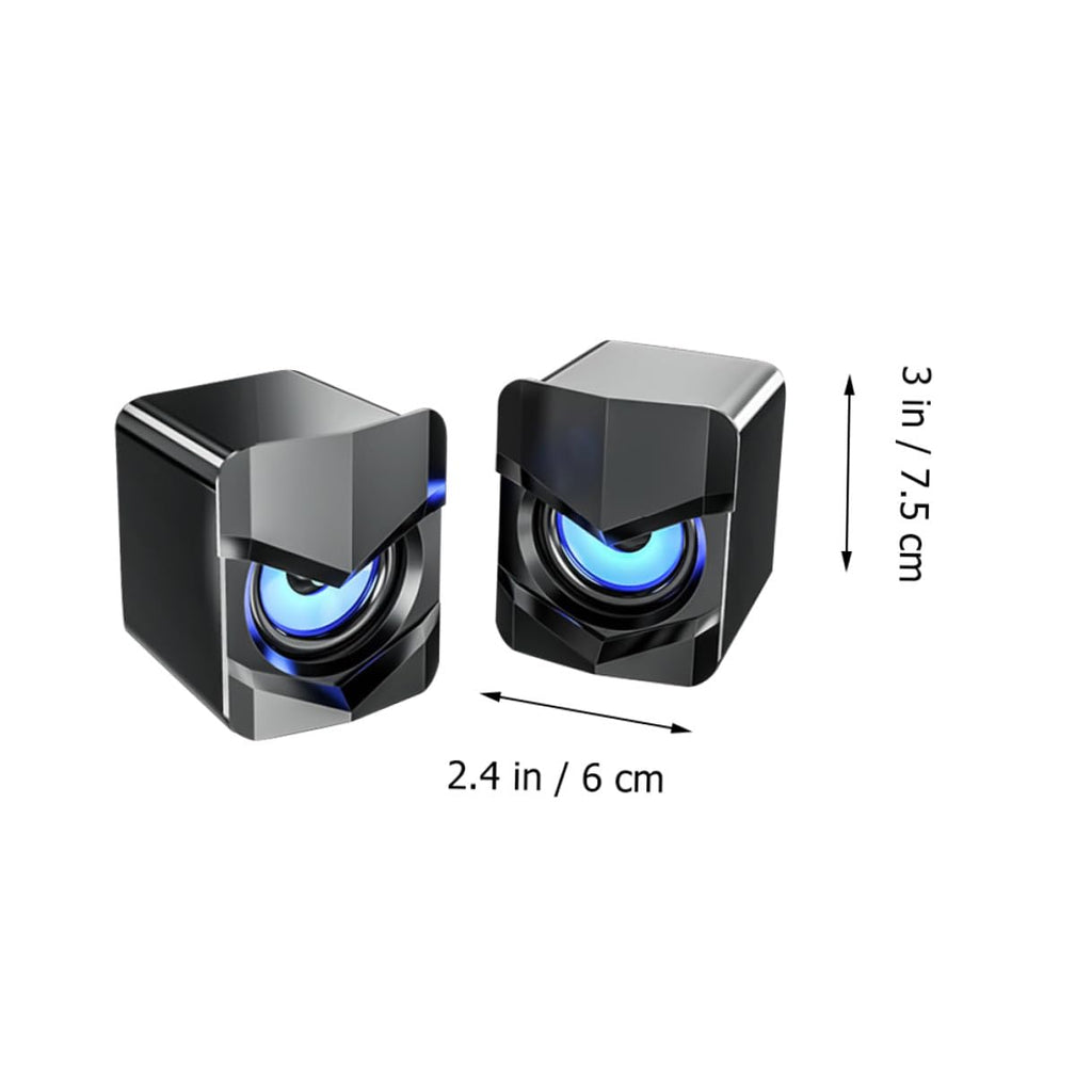 2 Pack USB Powered Black Computer Speakers N830116