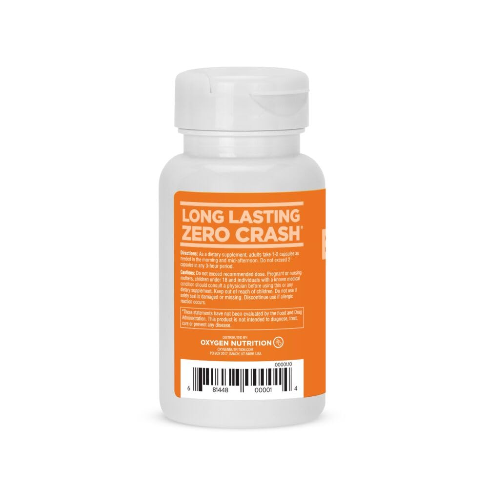 Natural Energy & Focus Supplement with Panax Ginseng, Guarana Extract & Chromium Picolinate, 60 Caps G367156