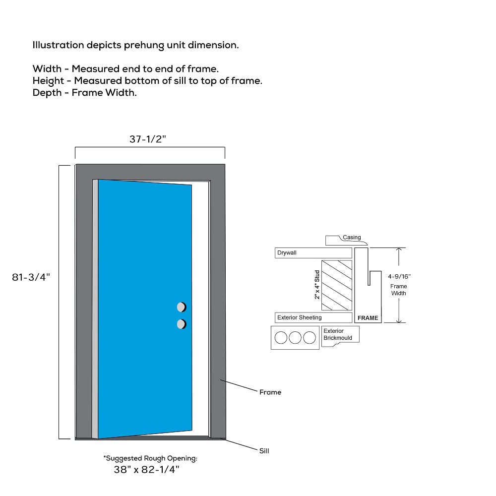 Steel Primed Left Hand In-Swing Prehung Front Door 9 Lite Clear Glass 36" x 80" D167