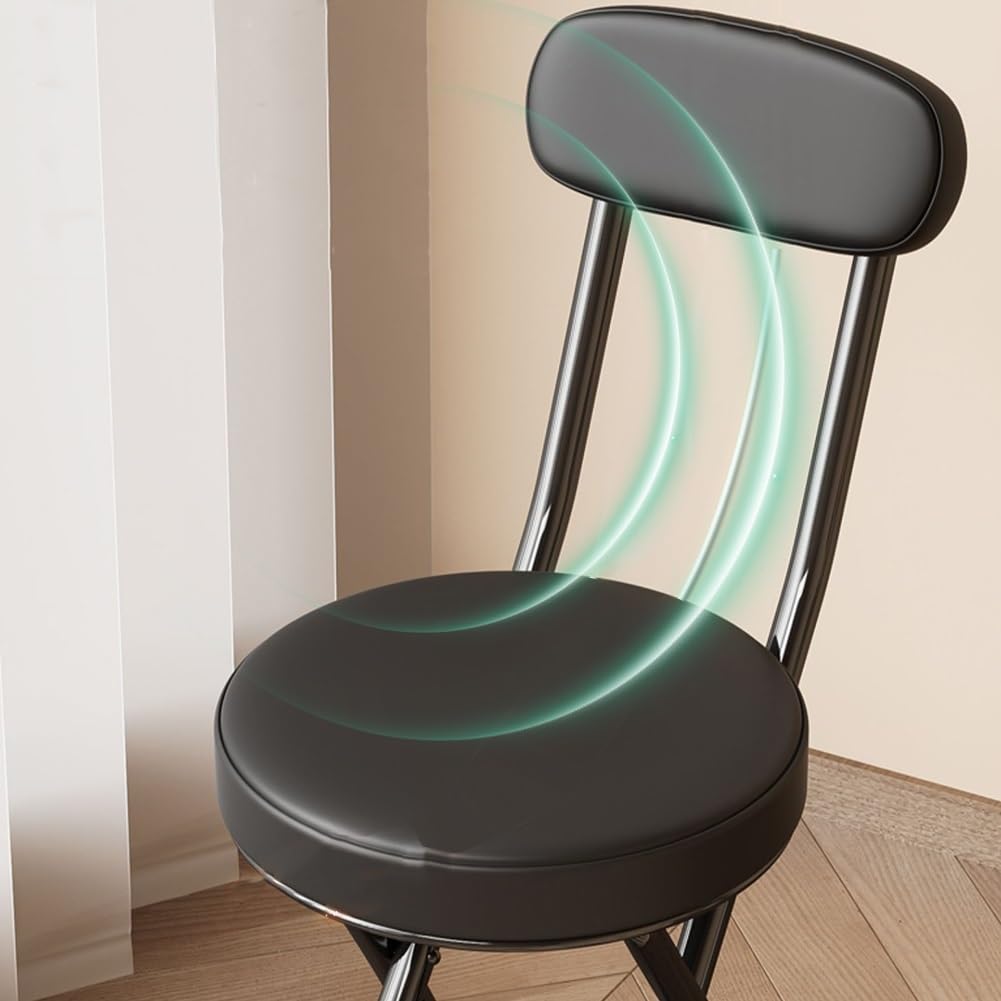 18 Inch Portable Folding Bar Stool with Backrest and Padded G4557