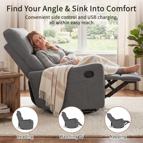 Manual Swivel Rocker Recliner Chair T507