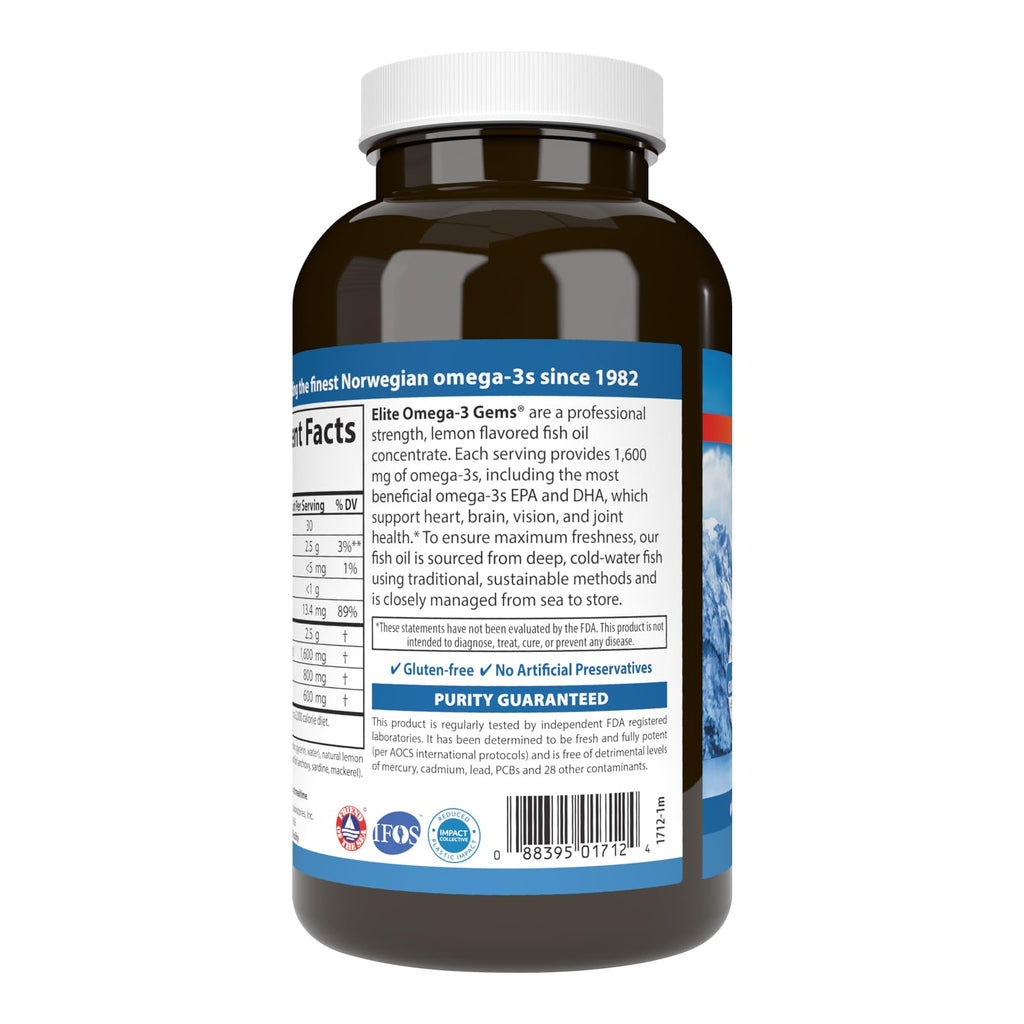 Omega-3 1600 mg Lemon 180 Softgels Q962