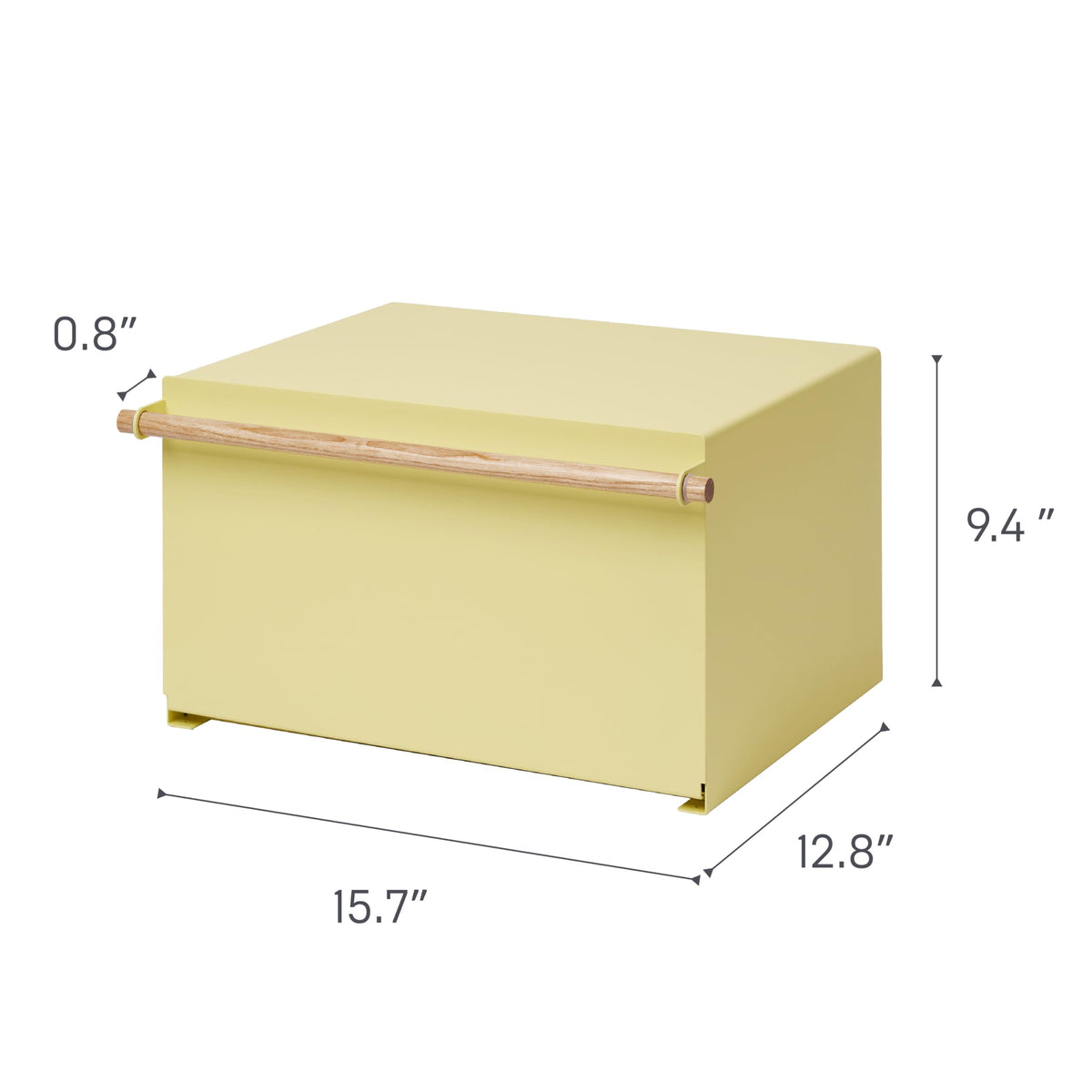 Large Yellow Steel Wood Bread Box G9534