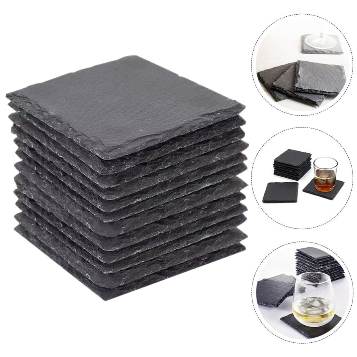 12pcs Natural Coasters K8936