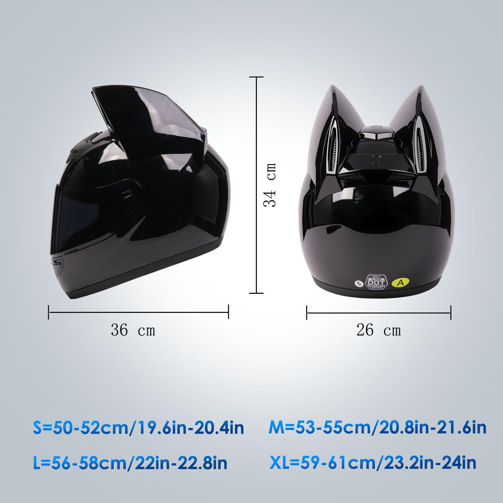 Bluetooth Motorcycle Cat Ear Full Face Helmet DOT Approved Z828