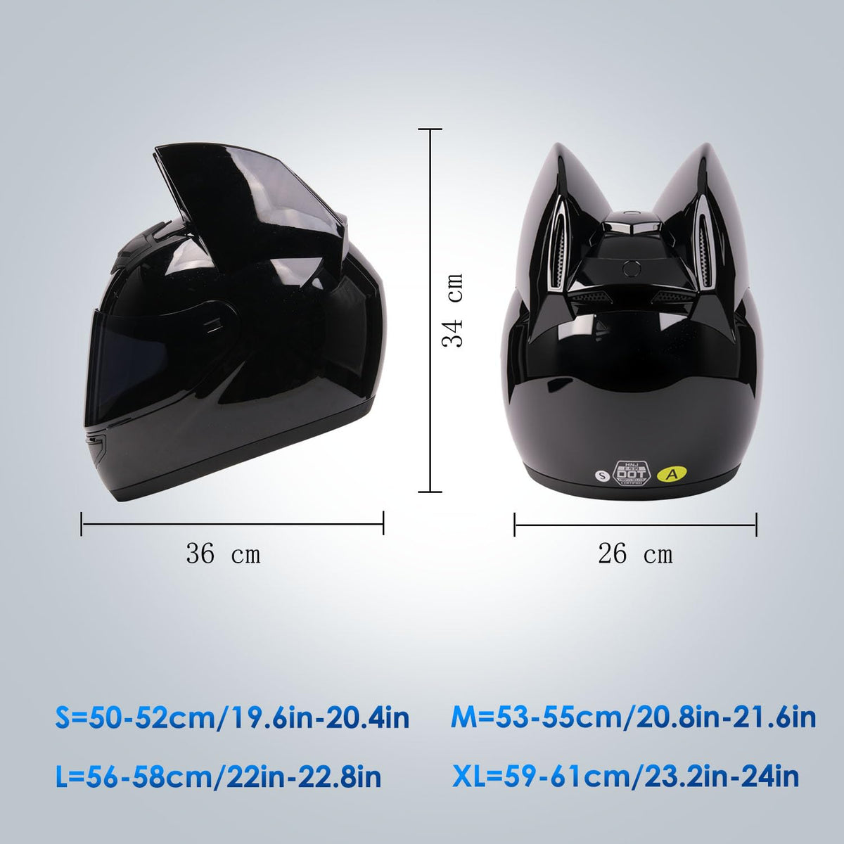 Bluetooth Motorcycle Cat Ear Full Face Helmet DOT Approved Z828