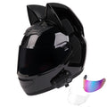 Bluetooth Motorcycle Cat Ear Full Face Helmet DOT Approved Z828