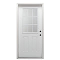 Steel Primed Left Hand In-Swing Prehung Front Door 9 Lite Clear Glass 36" x 80" D167