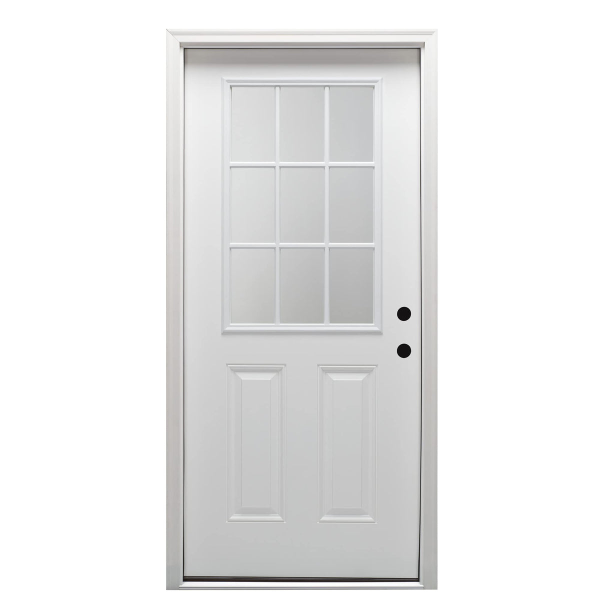 Steel Primed Left Hand In-Swing Prehung Front Door 9 Lite Clear Glass 36" x 80" D167