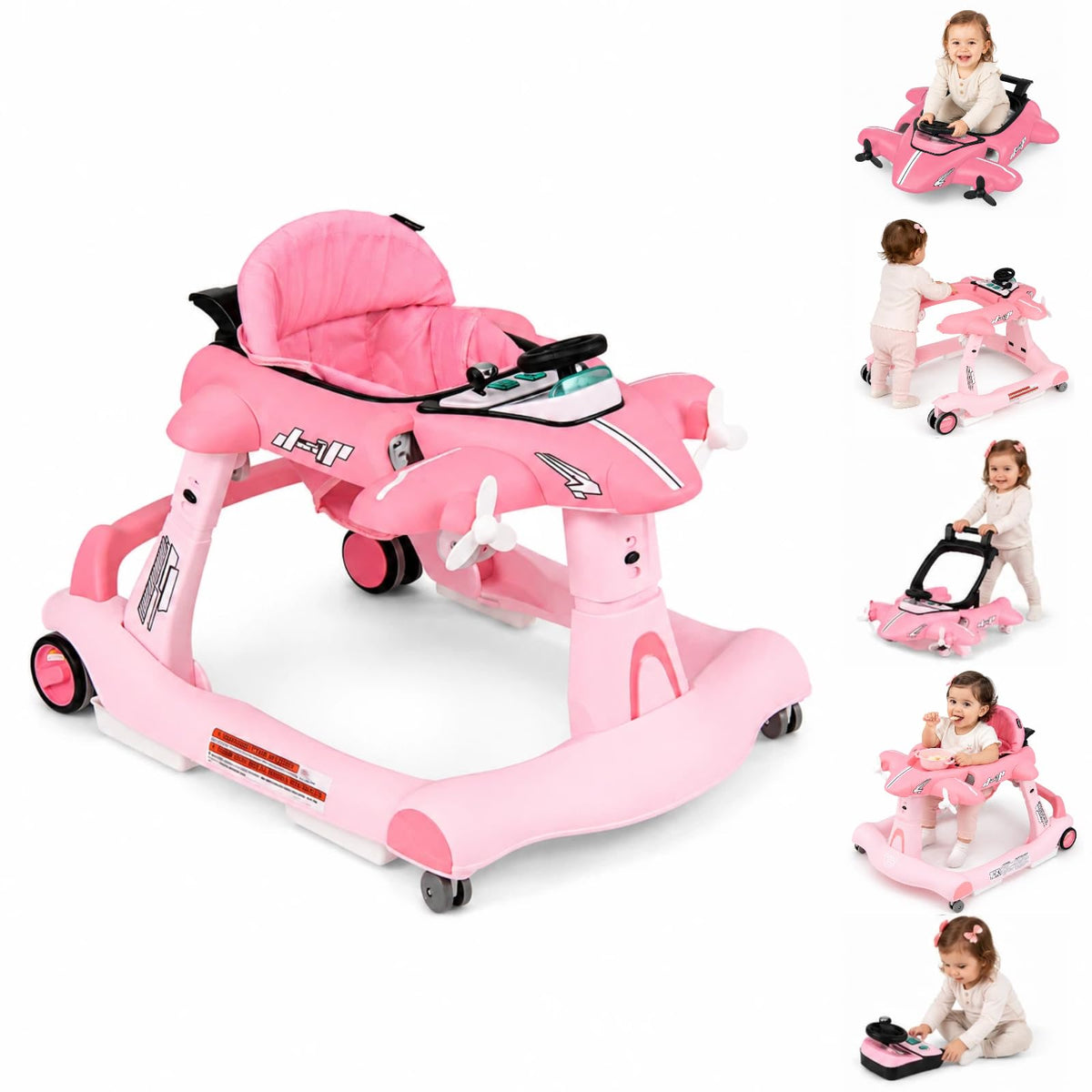 6 in 1 Foldable Baby Walker with Wheels H265671