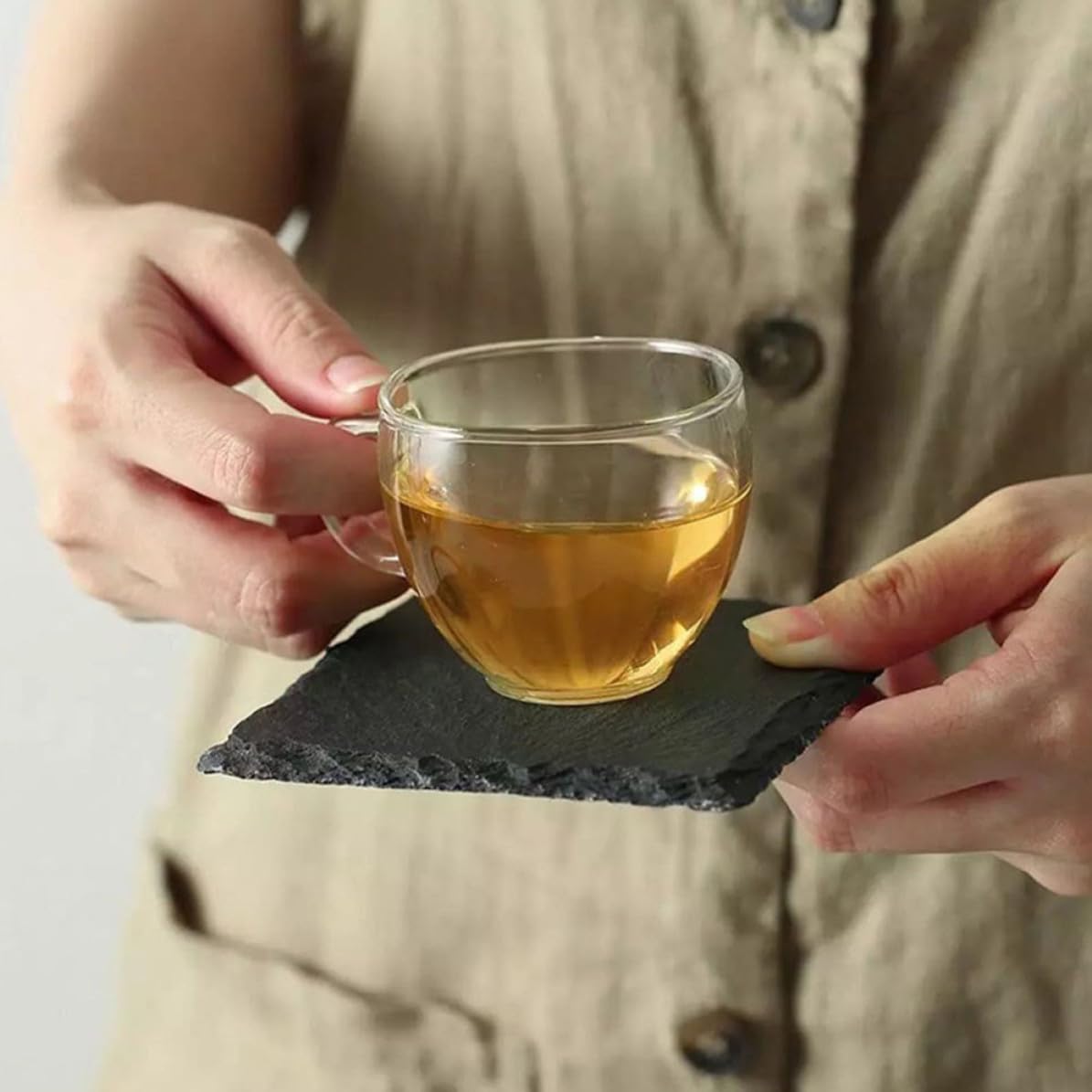 12pcs Natural Coasters K8936