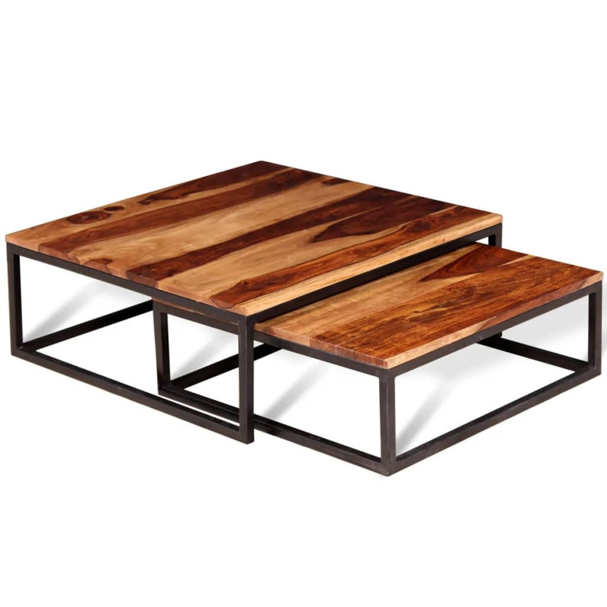 Two Piece Nesting Coffee Table Solid Sheesham Wood X8347
