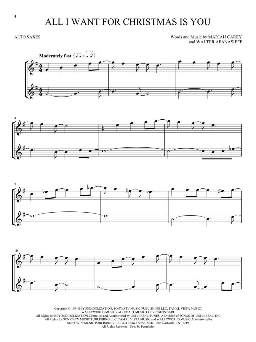 Christmas Alto Saxophone Duets B229624