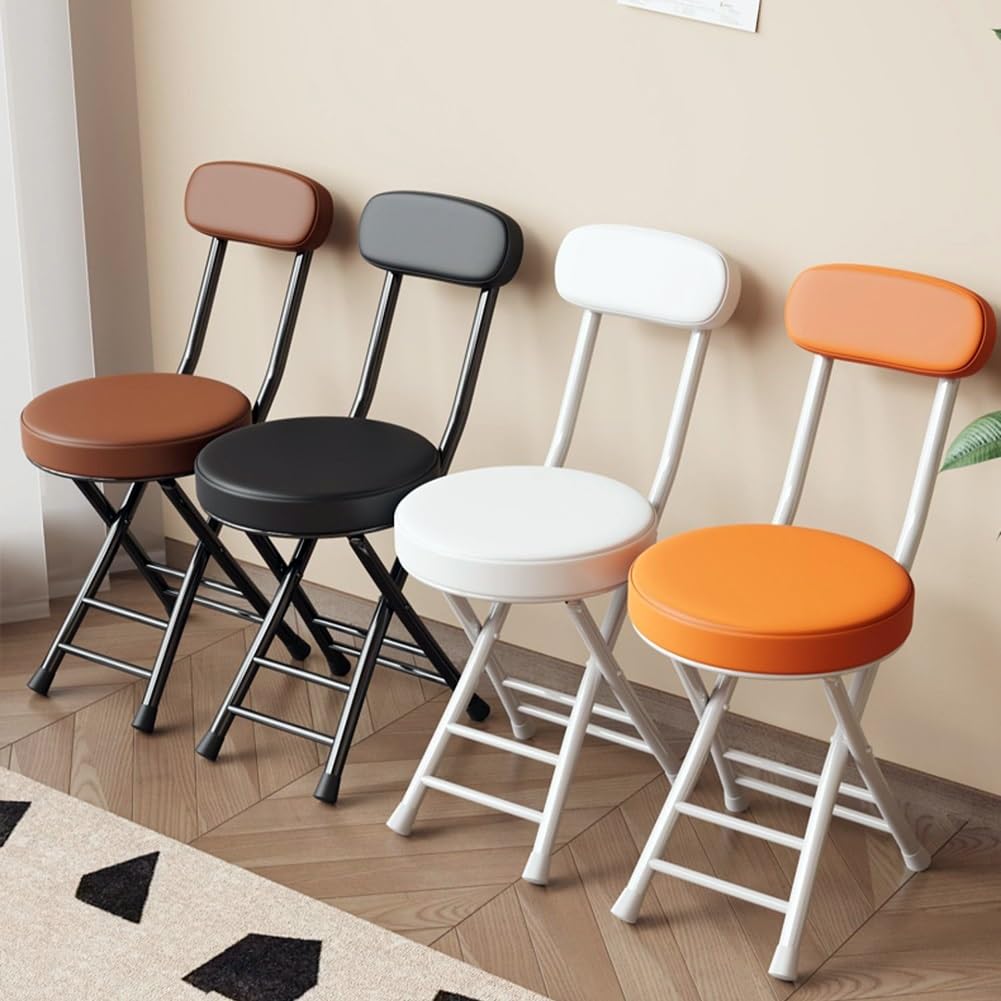 18 Inch Portable Folding Bar Stool with Backrest and Padded G4557