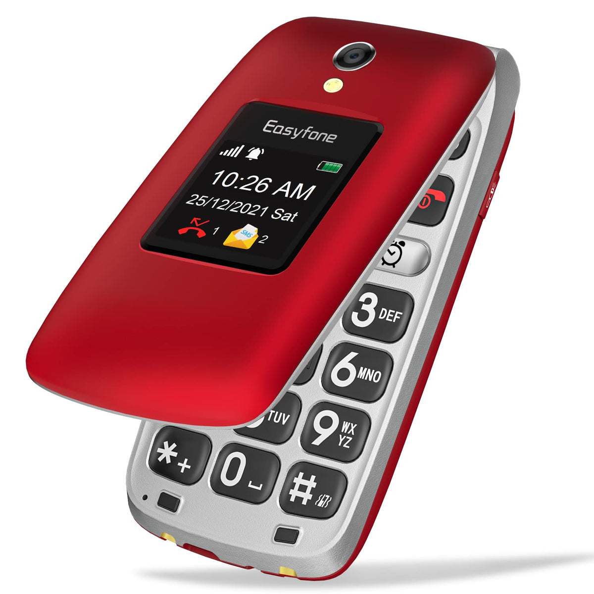 Unlocked 4G Big Button Flip Cell Phone with SOS Button & Charging Dock T43605