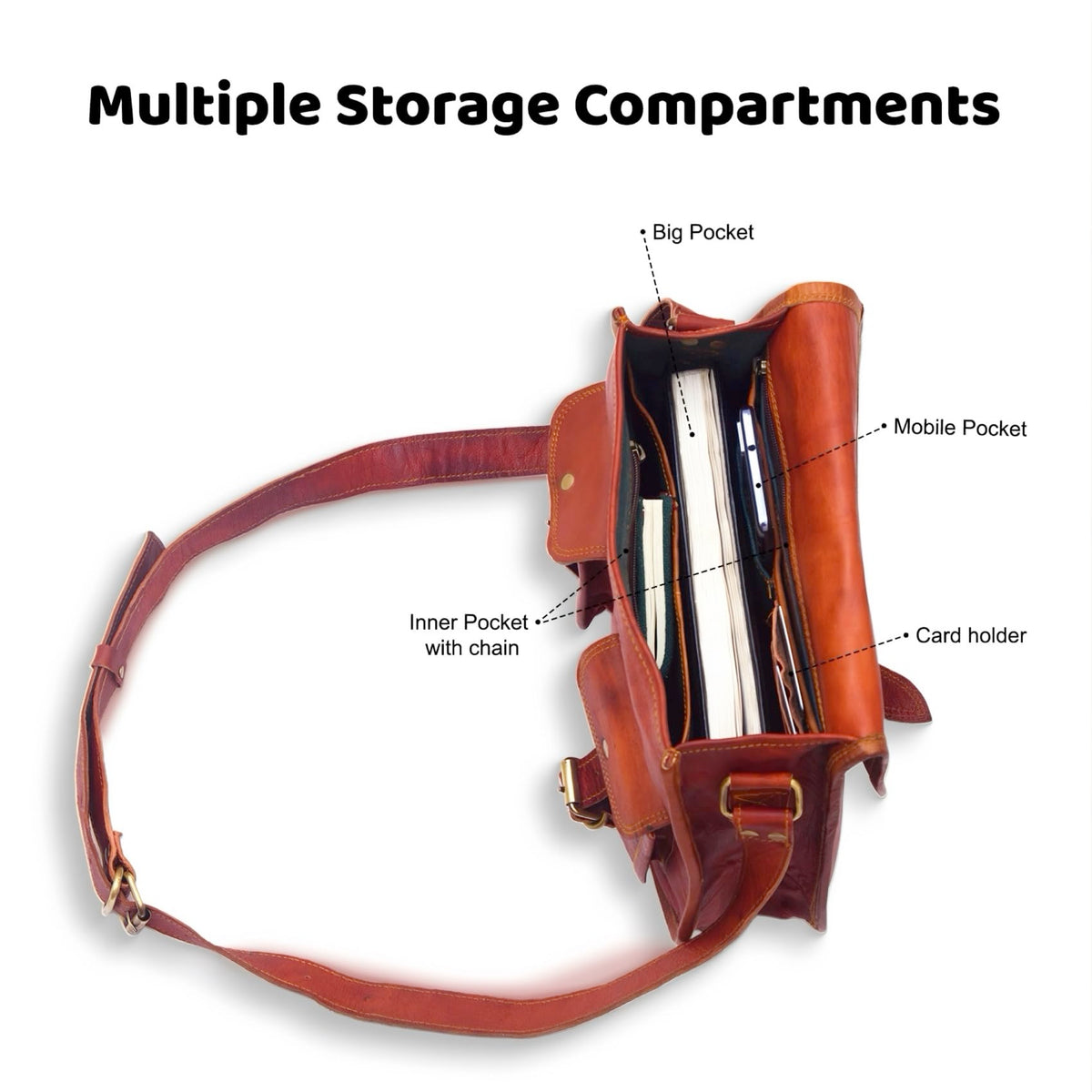 Women Vintage Style Genuine Leather Crossbody Shoulder Bag Q4269