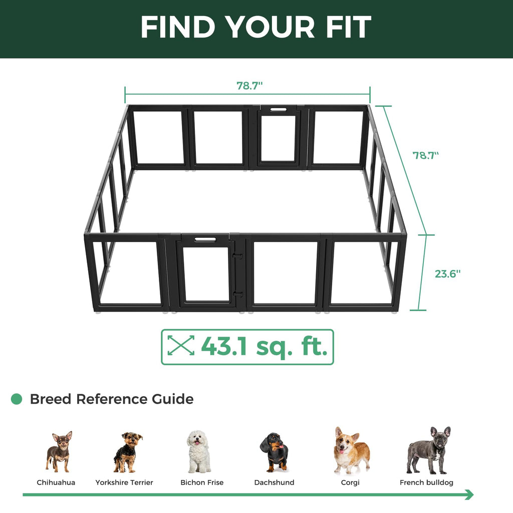 Clear Acrylic 24" H 16 Panels Dog Playpen M559