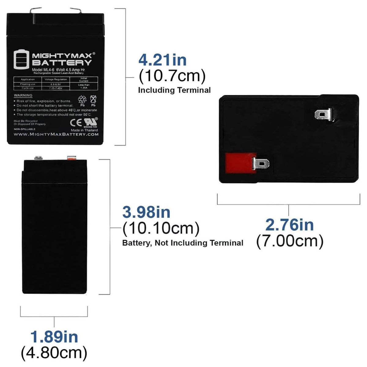 6V 4.5AH SLA Replacement Battery L858096