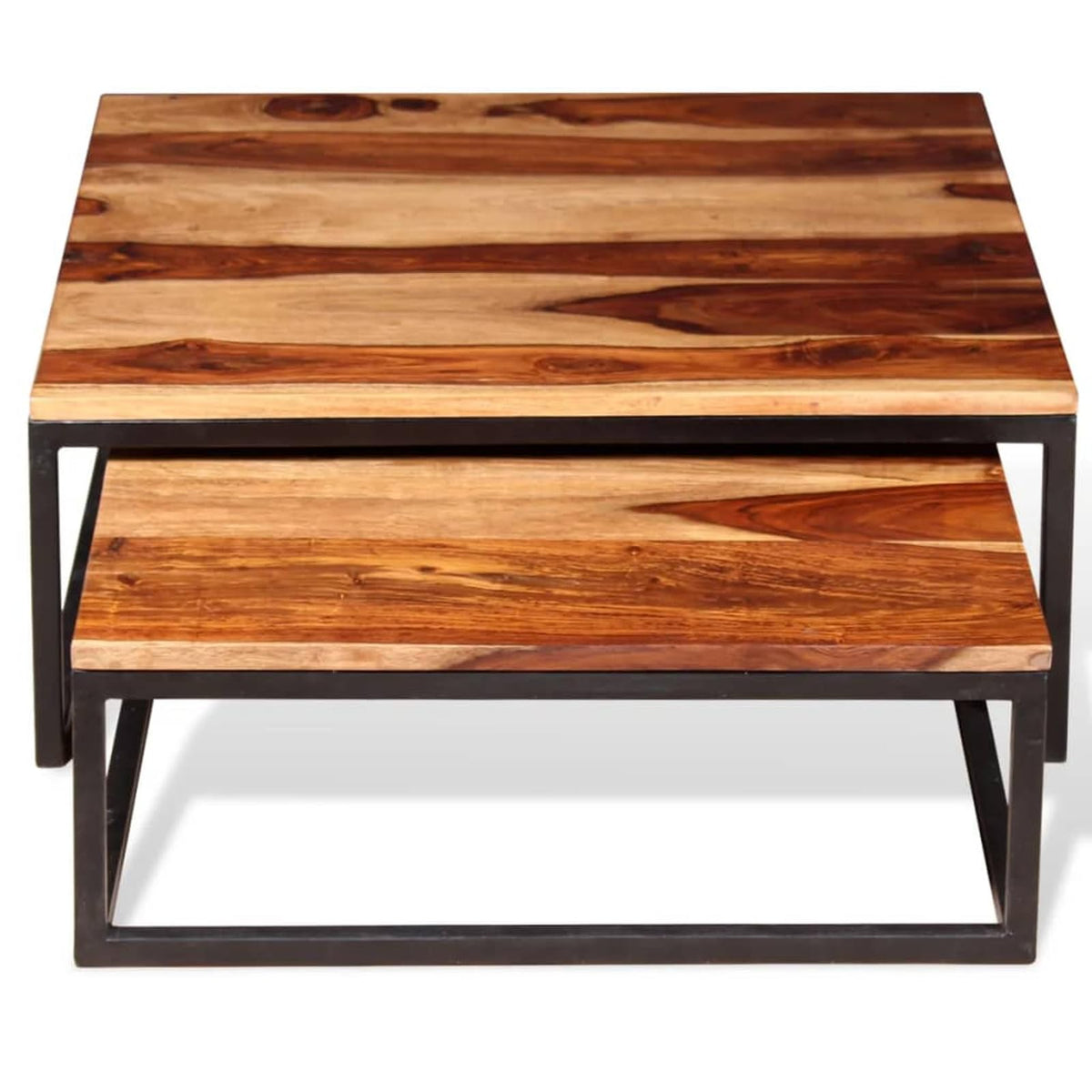 Two Piece Nesting Coffee Table Solid Sheesham Wood X8347