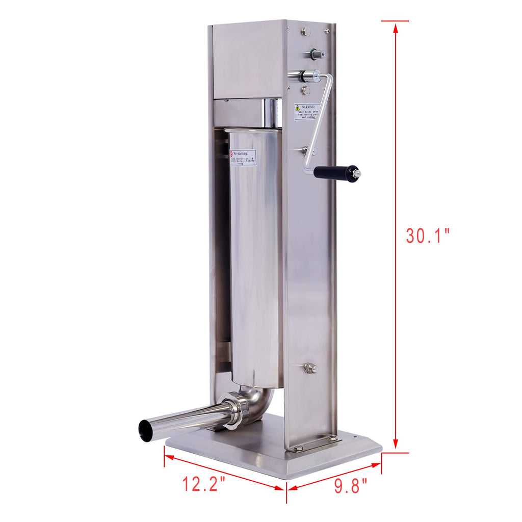 Stainless Steel Dual Speed 15lb/7L Sausage Stuffer with 4 Nozzles R779