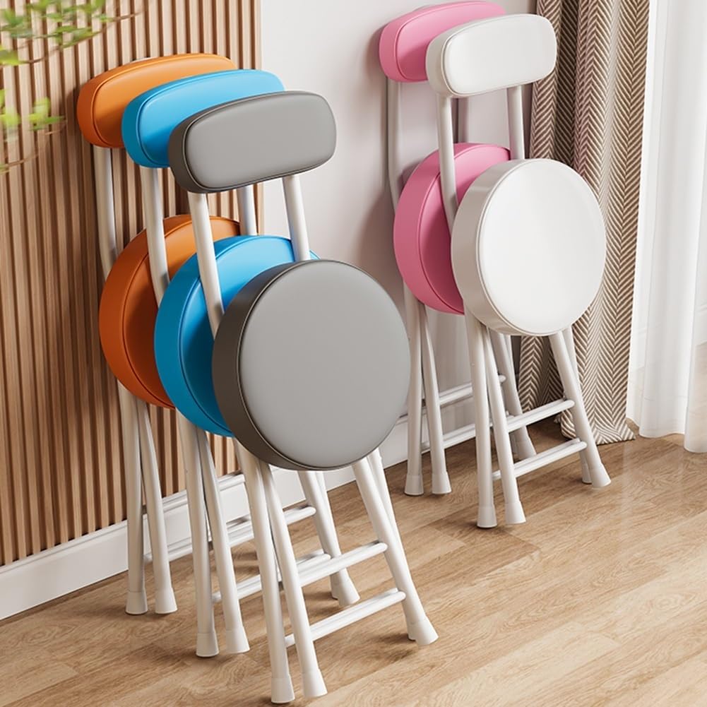 18 Inch Portable Folding Bar Stool with Backrest and Padded G4557