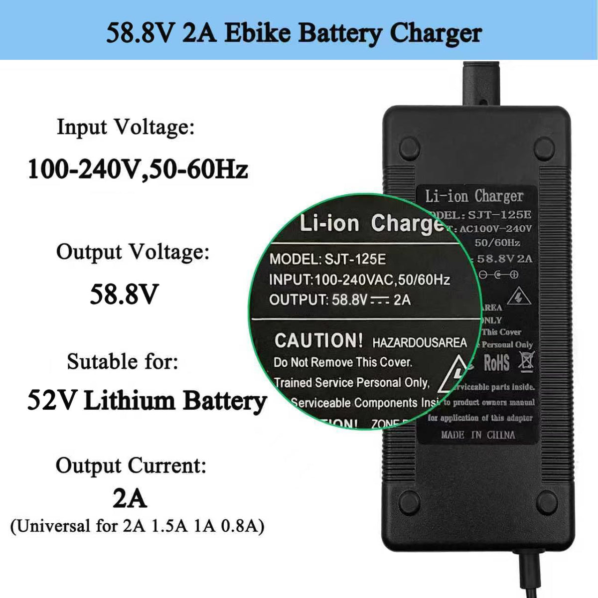 52V 58.8V Lithium Battery Charger K916