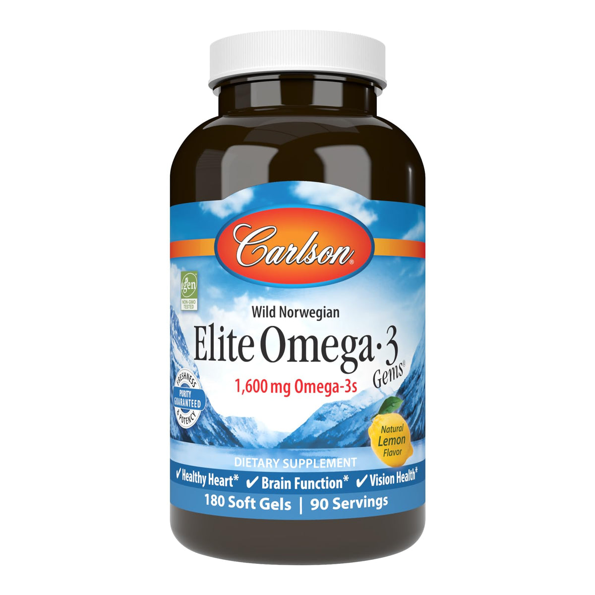 Omega-3 1600 mg Lemon 180 Softgels Q962