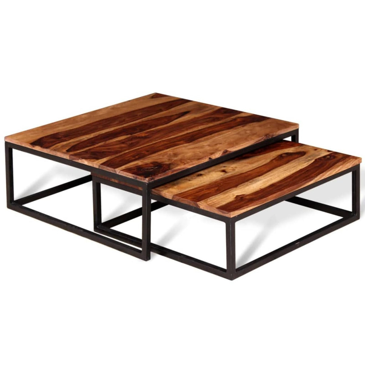 Two Piece Nesting Coffee Table Solid Sheesham Wood X8347