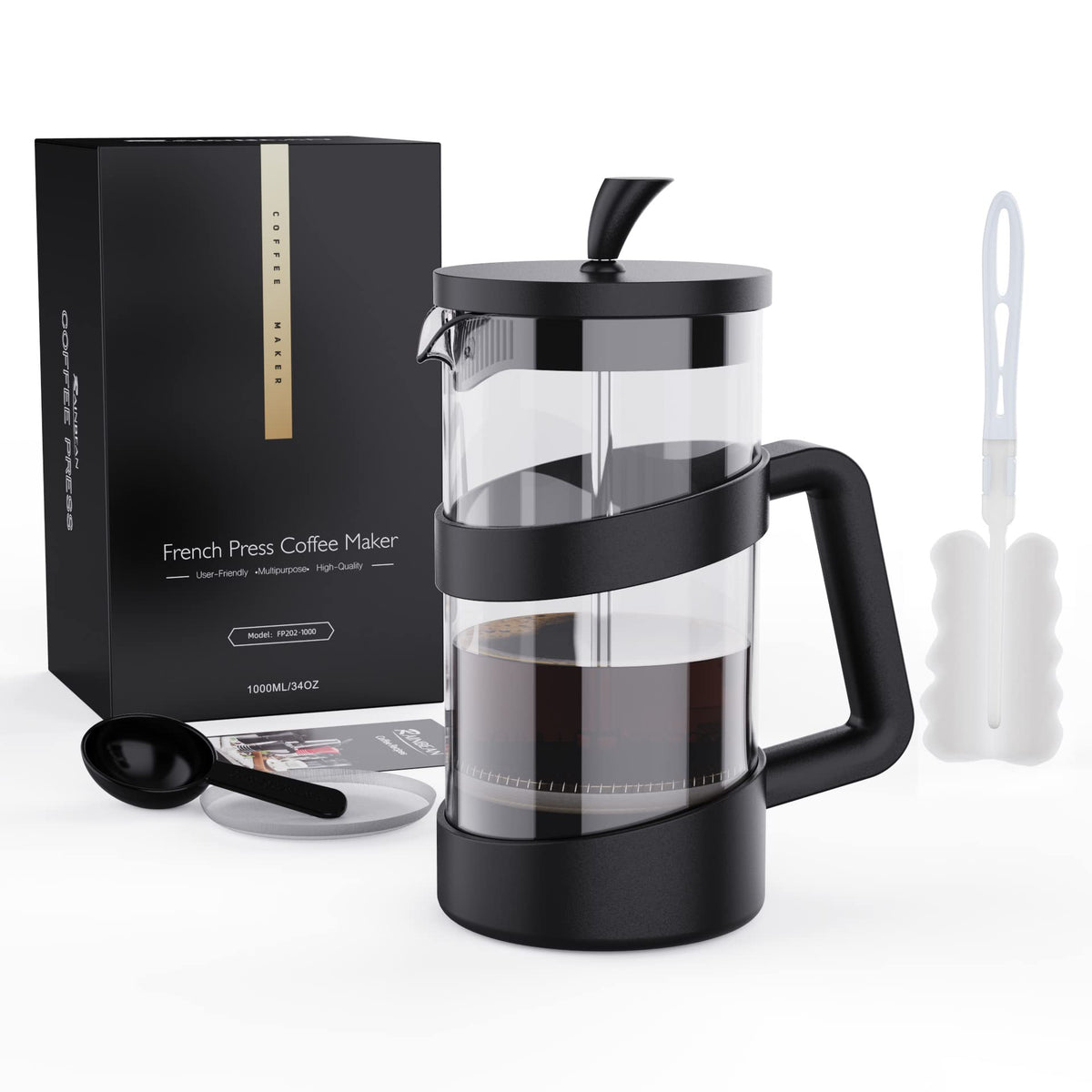 34 oz Glass French Press Coffee Maker M868602