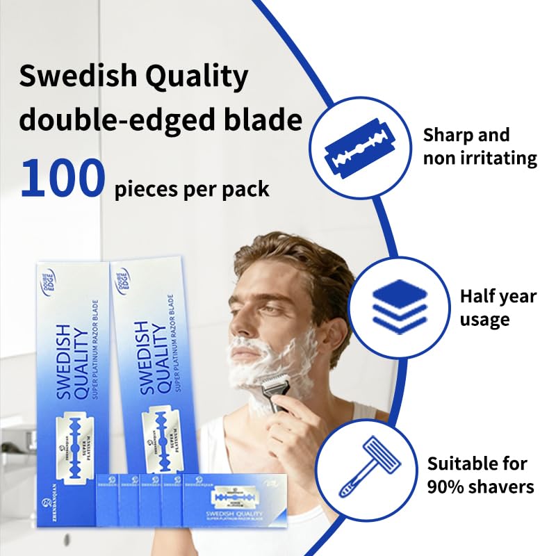 Double Edge Razor Blades, 100 Pack X49479