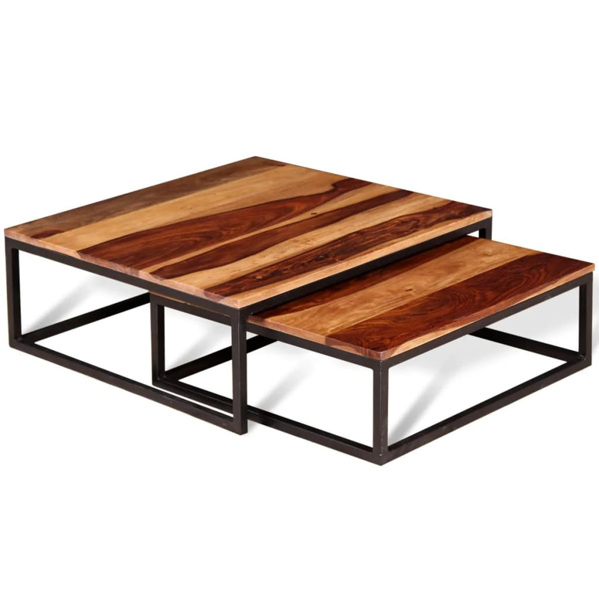 Two Piece Nesting Coffee Table Solid Sheesham Wood X8347