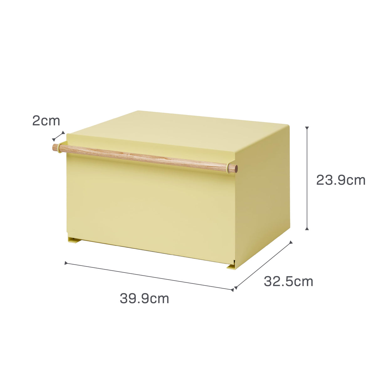 Large Yellow Steel Wood Bread Box G9534