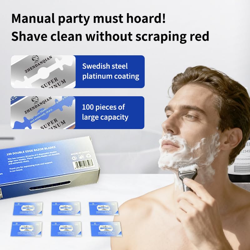 Double Edge Razor Blades, 100 Pack X49479