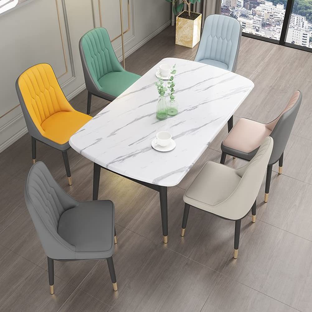 Orange Faux Leather Dining Chairs Set of 6 C771