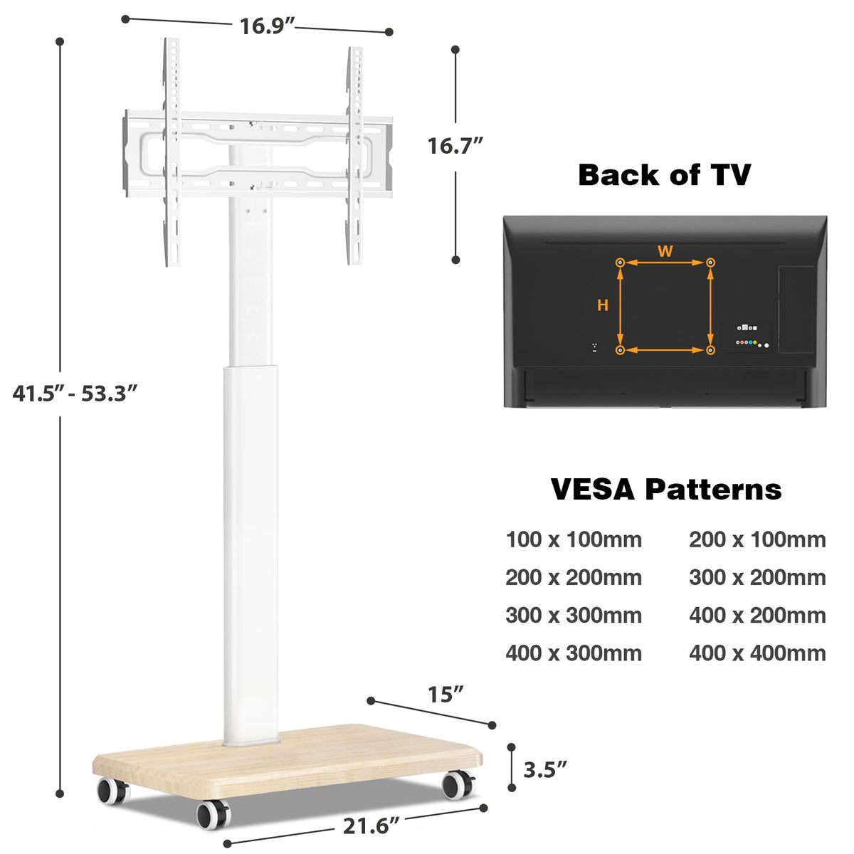 Rolling TV Stand for 32-70 Inch TVs C298369