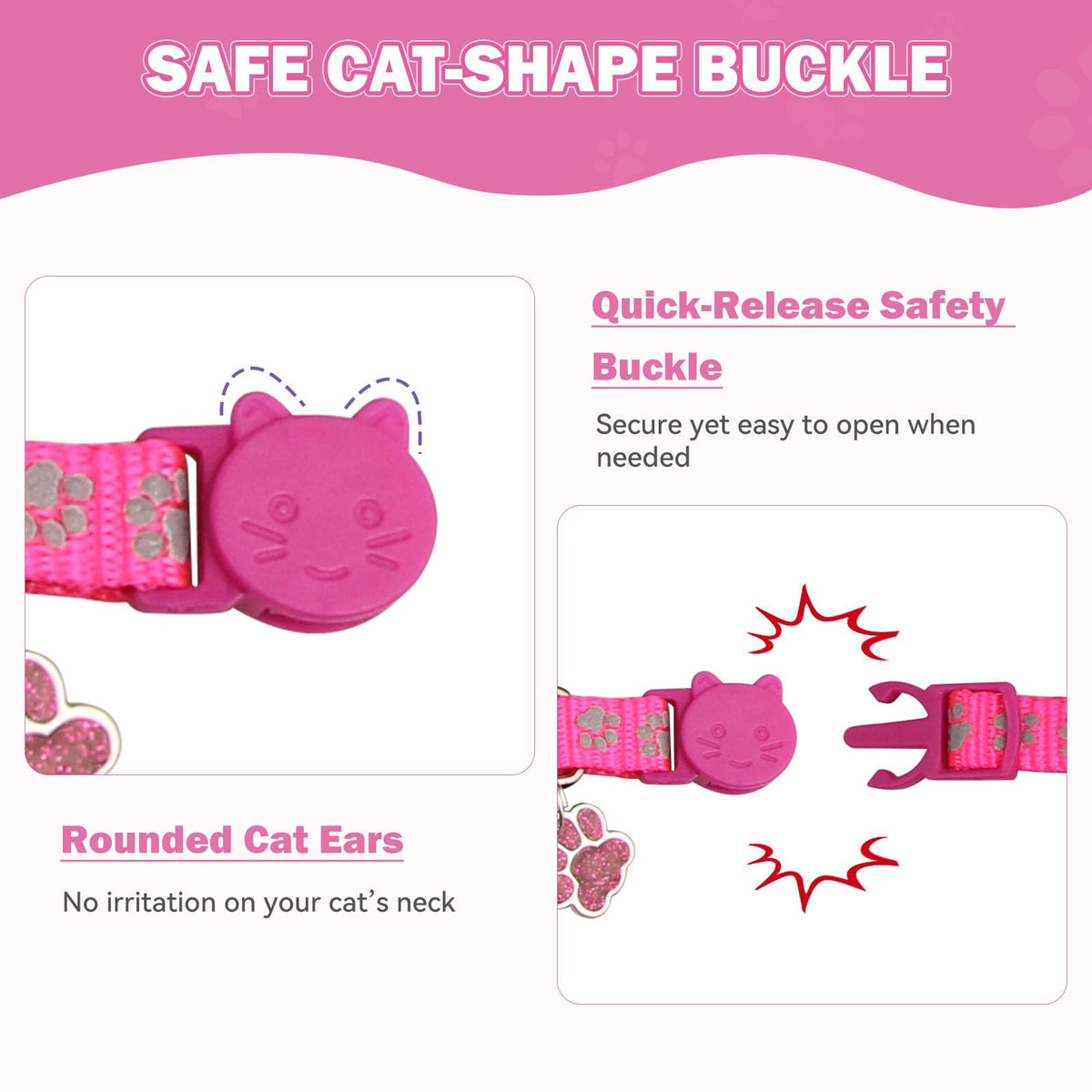 Breakaway Cat Collars with Bells 4PCS V498
