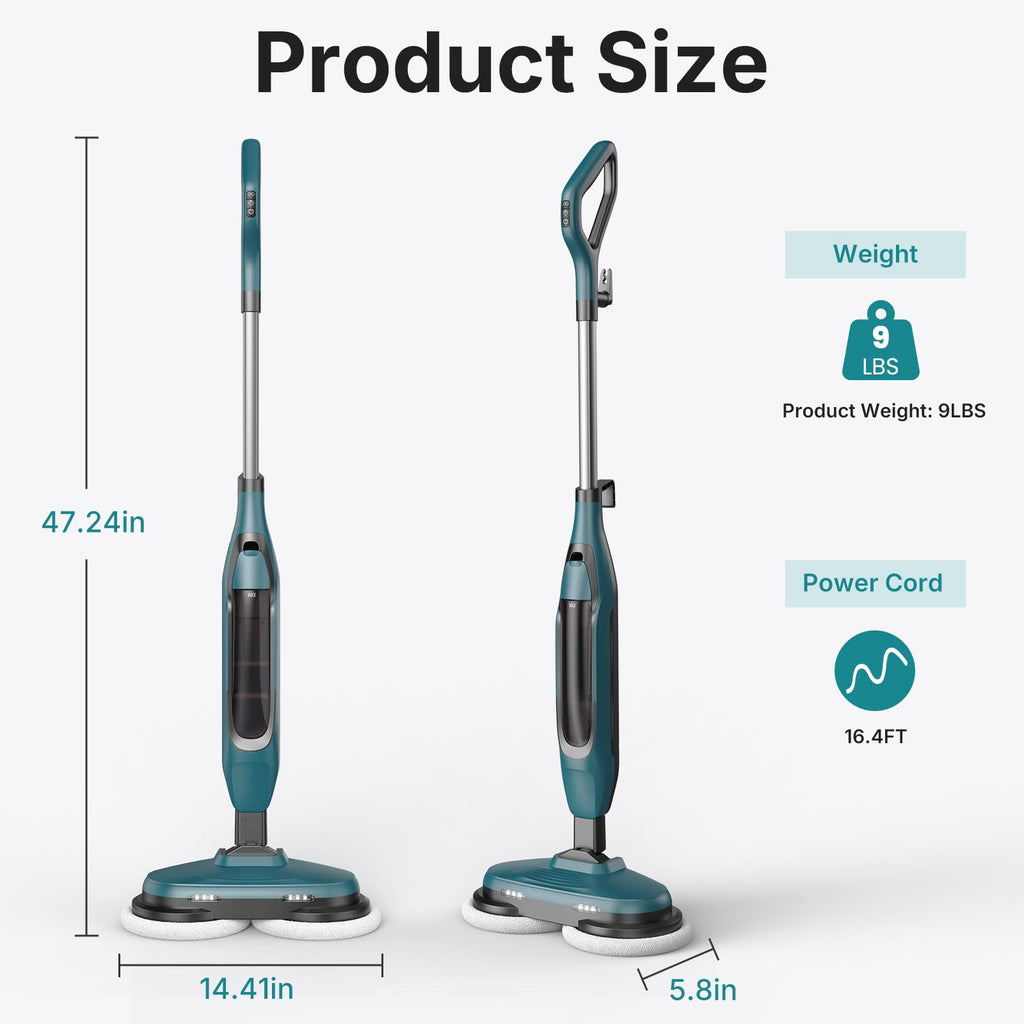 Steam Mop with Rotating Pads, 4 Cleaning Modes A3053