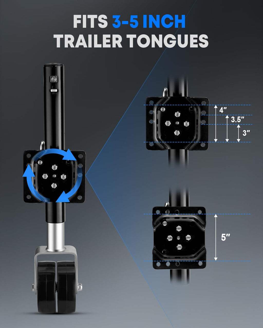 2000 lbs Dual Wheel Trailer Jack P726
