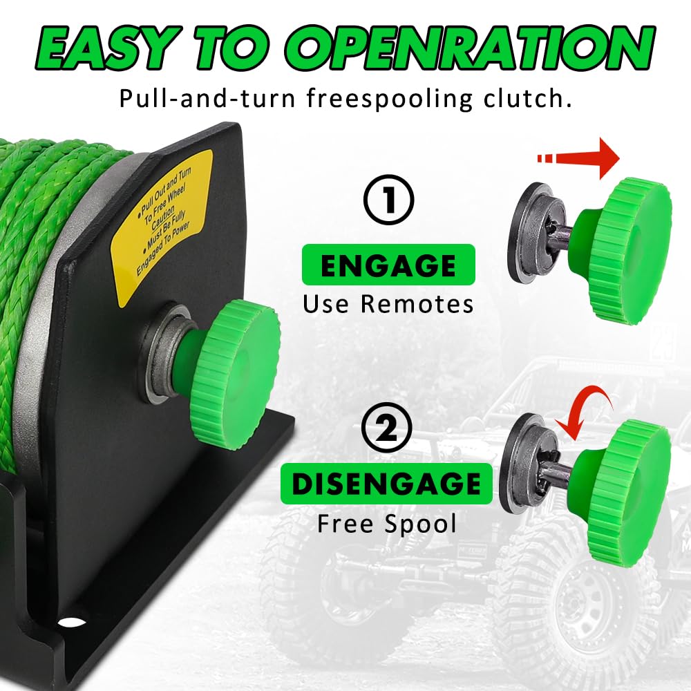 2500 lb. 12V Waterproof Synthetic Rope Electric Winch U2776