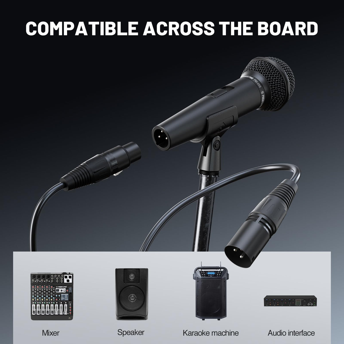 Cardioid Dynamic Wired XLR Microphone with On/Off Switch Q878
