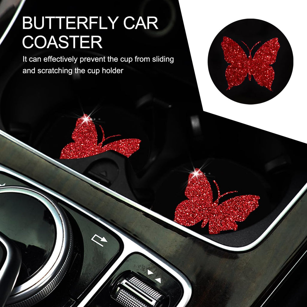 2 PCS Bling Rhinestone Non-Slip Car Coaster L56289