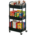 3-Tier Plastic Rolling Utility Cart with Wheels X10693