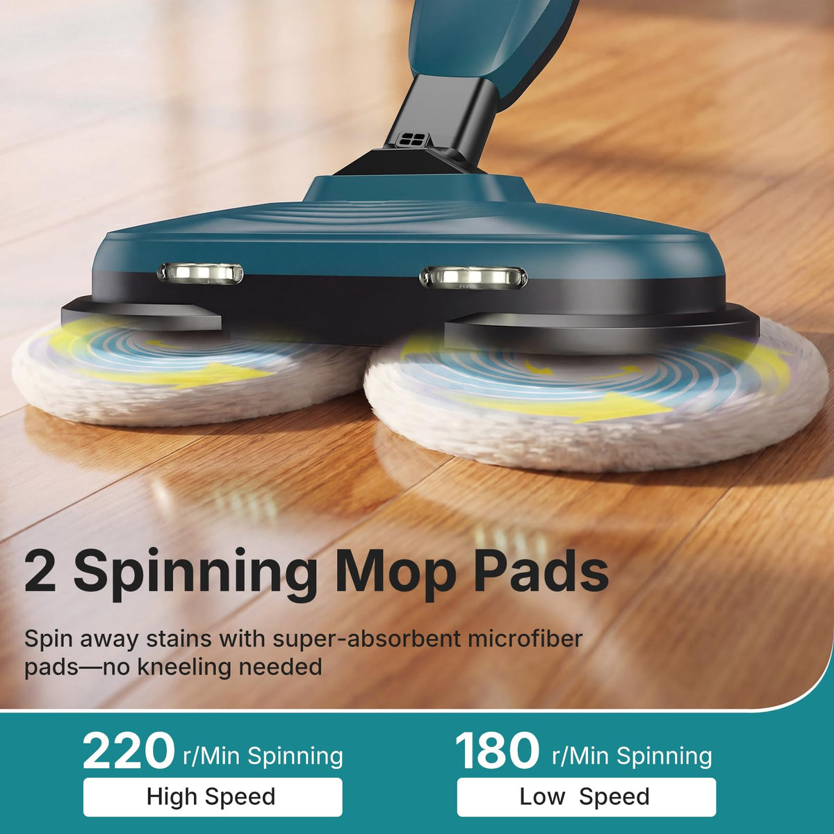 Steam Mop with Rotating Pads, 4 Cleaning Modes A3053