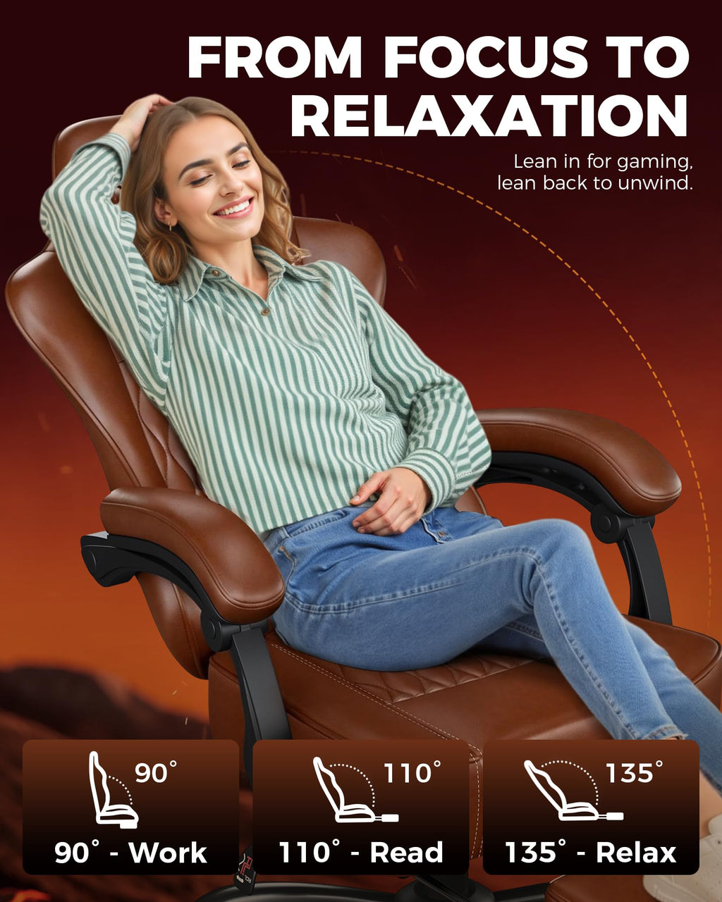Big and Tall Gaming Chair with Footrest K786382