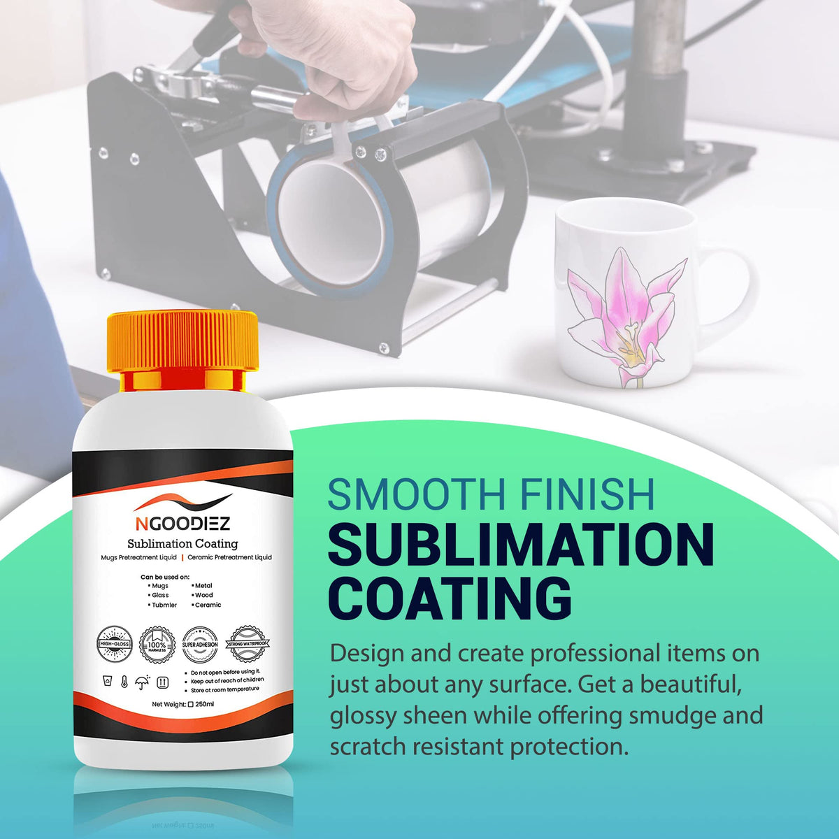 1000ml Quick Dry Washable Sublimation Spray + 250ml High Gloss Waterproof Coating Q390